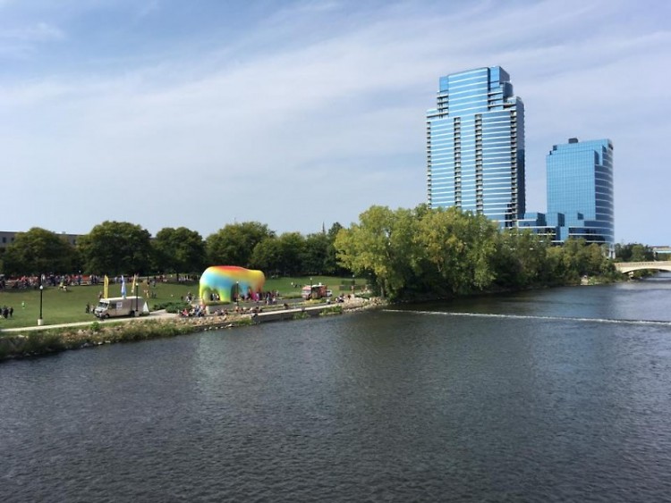 A view of Ah-Nab-Awen Park during ArtPrize 2016.