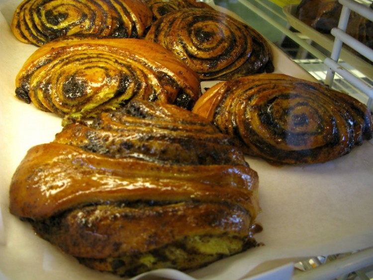 Beigli, one of many Hungarian pastries available at the market.