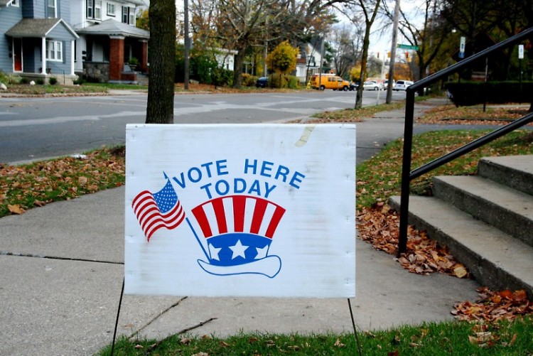 Local voting sign