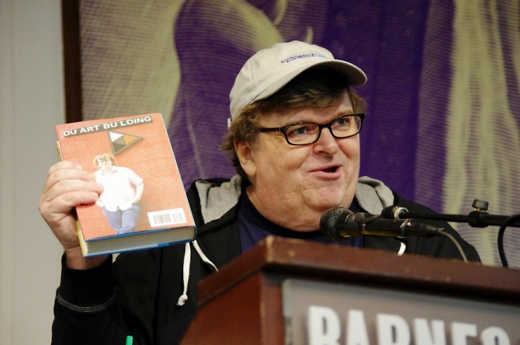 Michael Moore Promoting "Here Comes Trouble"