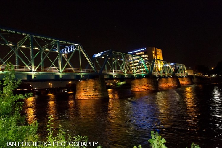 The City of Grand Rapids kicked off Hunger Action Month by lighting the Blue Bridge orange, the color of hunger.