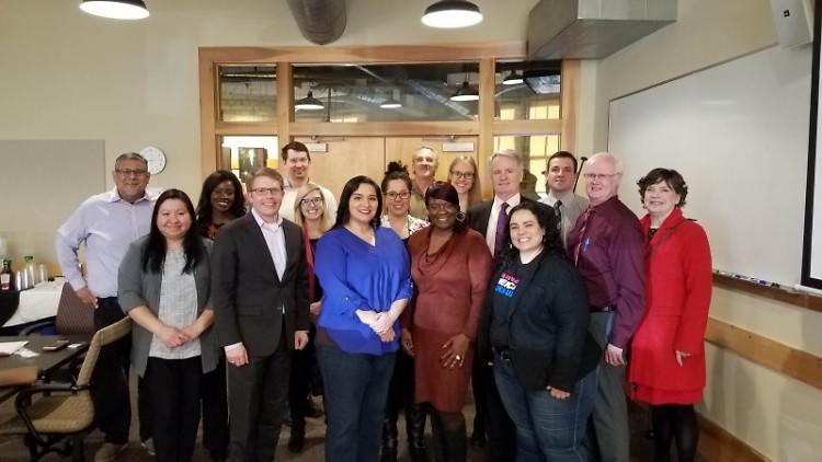United Way's Census Hub advisory committee meets with staff from Senator Gary Peters’ office in February.