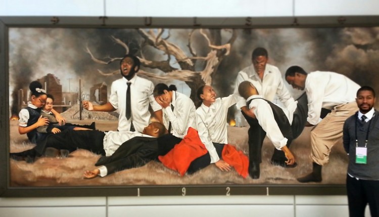 "In A Promised Land..." painting by Shawn Michael Warren, showing at Devos Place