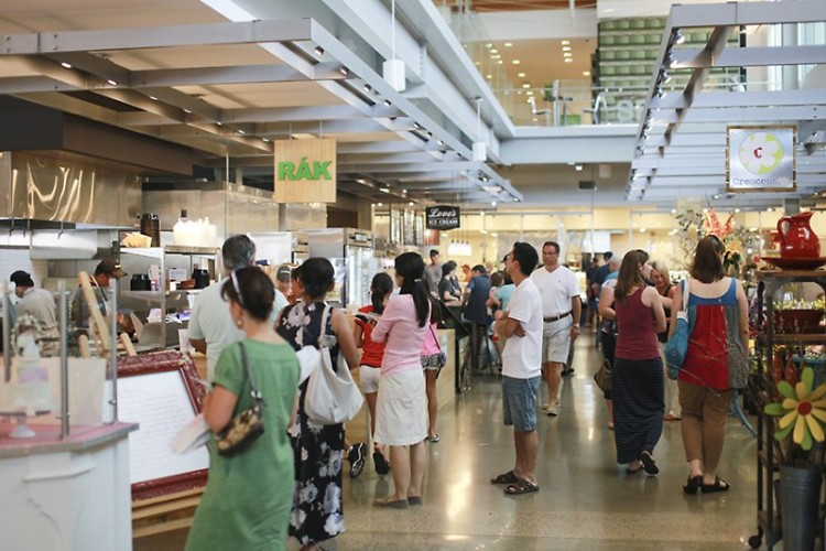 Shoppers at the Downtown Market