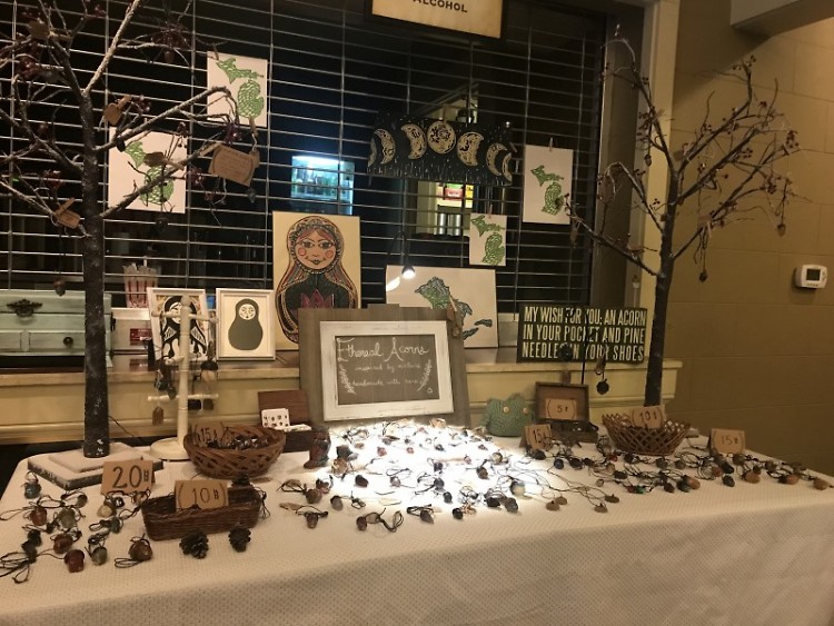 Ethereal Acorns booth at the February Indie Flea Market. 