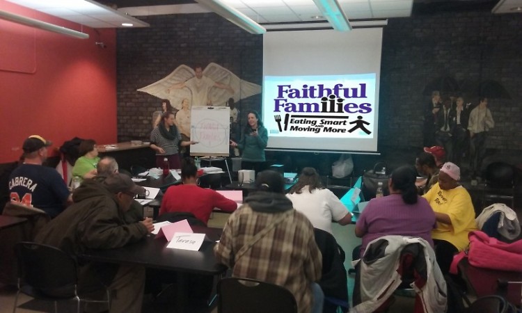 Our patrons enjoy a Faithful Families class on eating smart!