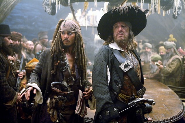 Johnny Depp and Geoffrey Rush star in 'Pirates of the Caribbean: The Curse of the Black Pearl'