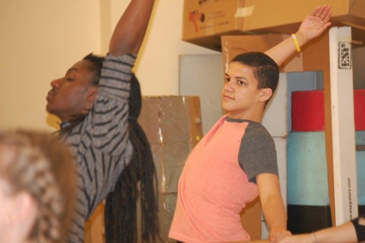 Teens practicing at the Civic School of Theatre Arts
