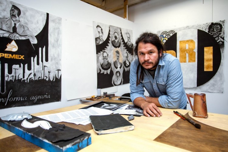 Salvador Jimenez in his studio. 