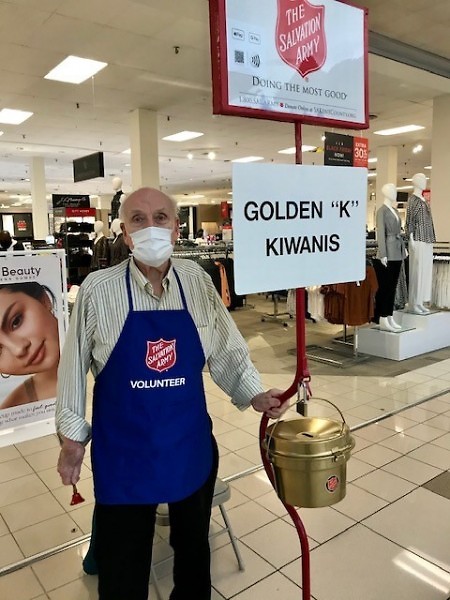 Golden "K" Kiwanians compete for the Golden Ketlle Award. As current champs, a golden kettle is used for donations.