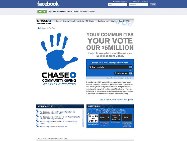 Chase Community Giving on Facebook
