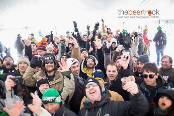Line of KBS fans waiting for a limited pouring at this year's Winter Beer Fest