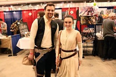 GR Comic Con attendees dressed as Han Solo and Rey from Star Wars