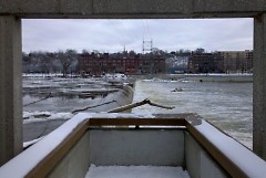 view of dam from fish ladder