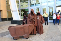A family of 2016 GR Comic-Con attendees cosplay a band of Jawas, from Star Wars