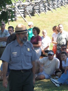 Park Ranger Mannie Gentile roams the Antietam Battlefield in Maryland leading tours and demonstrating artillery 