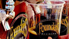 Founders specialty beer being poured
