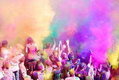 A big celebration takes place after The Color Run with music, food and more color.