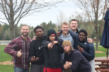 Donny, volunteers and youth at the Michigan Men's Retreat.
