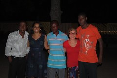 GVSU Ghana Nsu Project team (L to R): Attah Keelson, Uma J. Mishra, Charles Afedzie, Annie Hakim, and Samuel Gordon