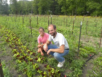 Heather and Chad Anderson at The Green Wagon Farm in Ada