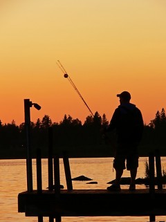 "Fishing at Sunset"