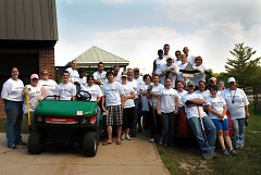 A group of volunteers from Foremost worked hard to complete a large outdoor project during the 2009 Day of Caring.