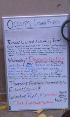 Weekly schedule of OccupyGR