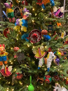 A closer look at the ornaments on Mexico's Christmas tree. 
