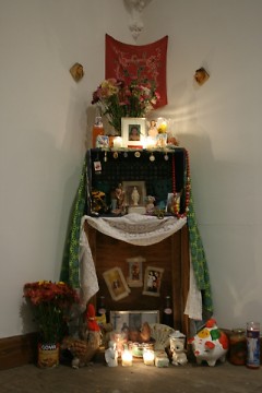 One of the shrines honoring the dead