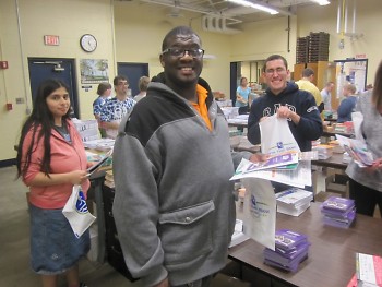 Pictured (L to R) Eberhard CBOT students Esmeralda, Jay Willie and James made a special trip to the KVO Main Campus to assist.