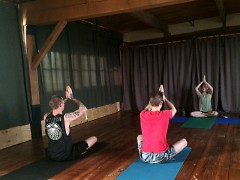 Yoga class at the Shen Dojo