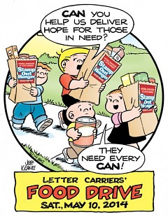 Continuing a family tradition, Jeff Keane, son of cartoonist Bil Keane, created the poster for Stamp Out Hunger 2014.