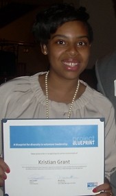 Kristian with her Project Blueprint diploma