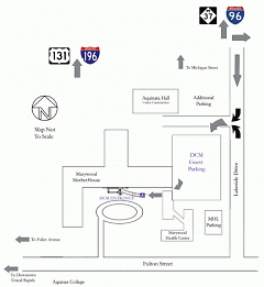 Map to DCM Guest Parking Lot on Lakeside Drive, NE