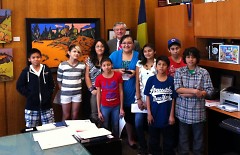 The GAAH Press Club and Mayor Heartwell at City Hall.