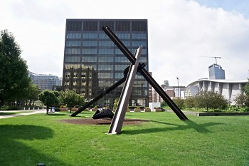 "Motu Viget" sculpture by Mark di Suvero, near Grand Rapids' City Hall.