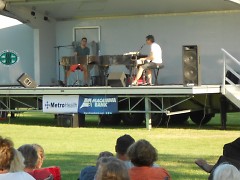 Nick Ayoub with his partner Kevin Villo performing with their Dueling Piano's with enthusiasm. 