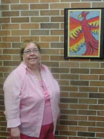 Nancy Allen  volunteers with ESL students 1 to 2 times a week, and has made her own teaching meterials for her students.