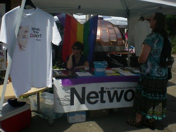 The Network booth, along with many other vendors, on site for donations and support for the LGBT community
