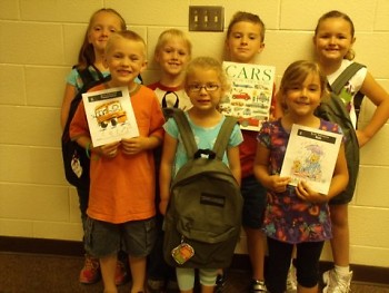 Children with Literacy Backpack materials