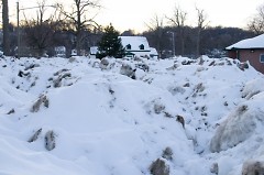 Snow piles stored at Lincoln Park