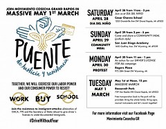 The flyer for the Puente.