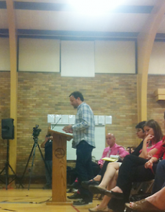 Rick DeVos speaks at the City Commission meeting regarding food trucks