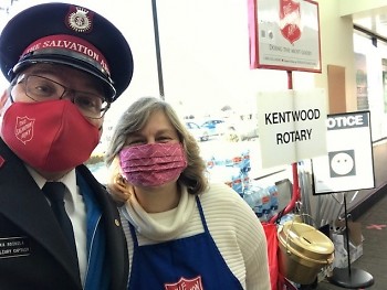 A/Captain Mika Roinila joins with Dr. Alice Chapman at the Forest Hills Foods this past Saturday.