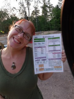Barker with an emergency response chart on-site at a Kalkaska county frack well 