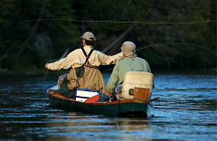 Fly fishing on the Au Sable is big business in the northern Michigan city of Grayling. 