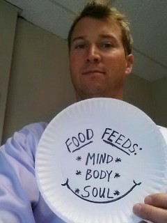 State Senator Dave Hildenbrand takes a #paperplateselfie for Hunger Action Week.