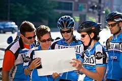 Bikers checking out the next stop on the July G.R.Urban Adventure Race
