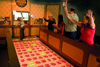 Puzzles and games at Mindbender Mansion exhibit